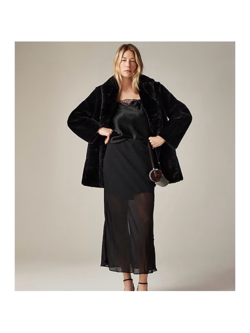 J Crew Black Sheer Chiffon Gweneth Maxi Skirt NWT